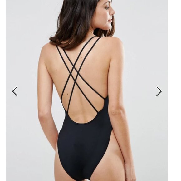 ASOS Other - ASOS DESIGN recycled CrossBack HighLeg Swimsuit 6